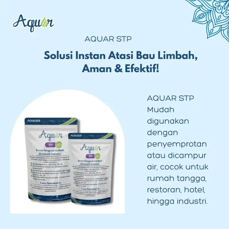 aquar stp pengurai bau limbah efektif